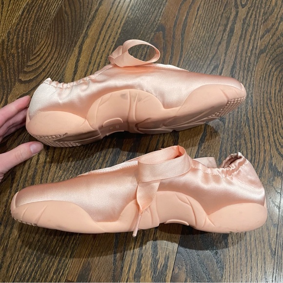 JW PEI Flavia Blush Pink Satin Bow Lace Ballerina Sneakers - Picture 4 of 10